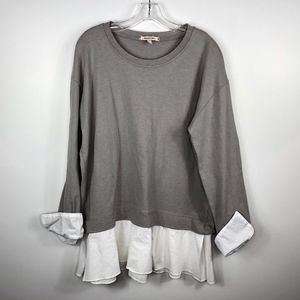 Anthropologie Eri + Ali Layered Poplin Sweatshirt